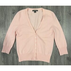 Signature Expressions Womens 100% Cashmere Cardigan Sweater Soft Pink Size Small